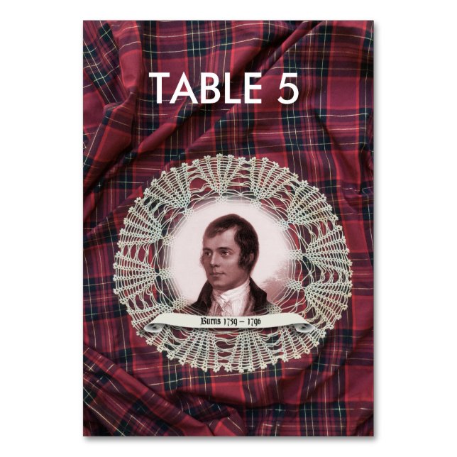 Robbie Burns Highland table card (Front)