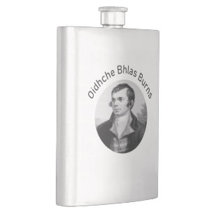 Robbie Burns - Oidhche Bhlas Burns Gaelic In Grey Hip Flask
