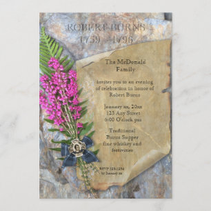 Robbie Burns Rustic invitation