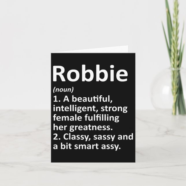 Robbie Definition Personalised Name Funny Christma Card (Front)
