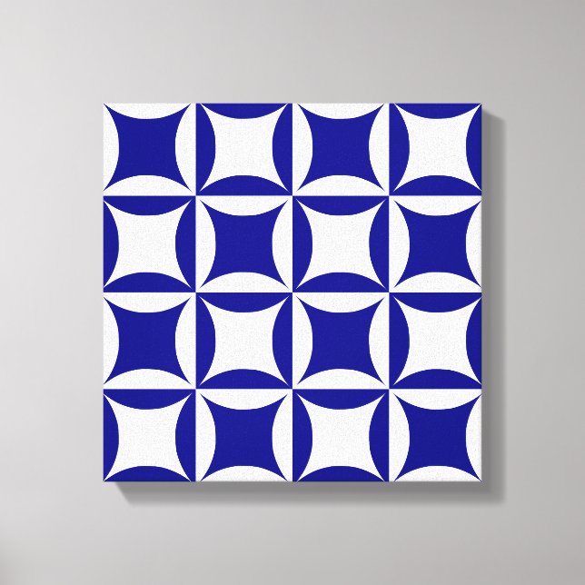 Robbing Peter to Pay Paul Blue Pattern Canvas Print (Front)