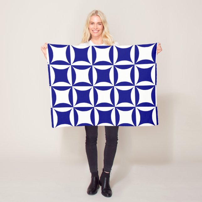 Robbing Peter to Pay Paul Blue Pattern Fleece Blanket (In Situ)