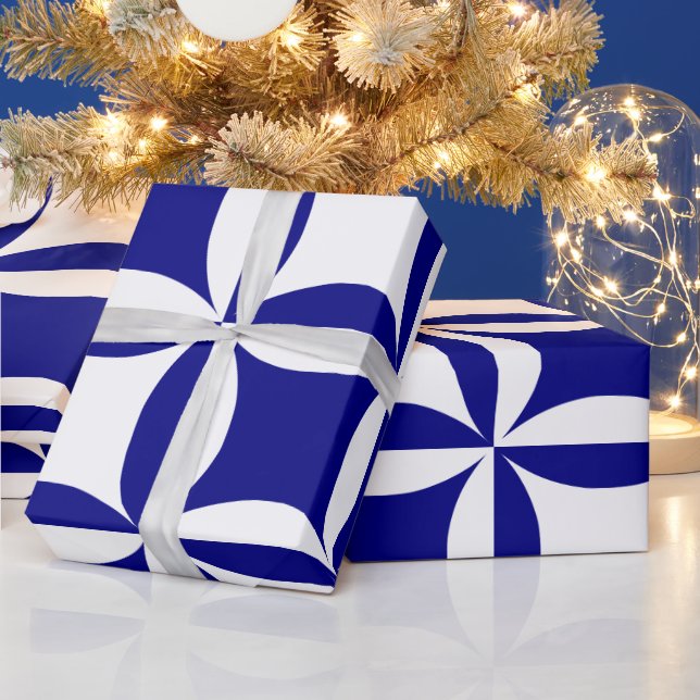 Robbing Peter to Pay Paul Blue Pattern Wrapping Paper (Holidays)