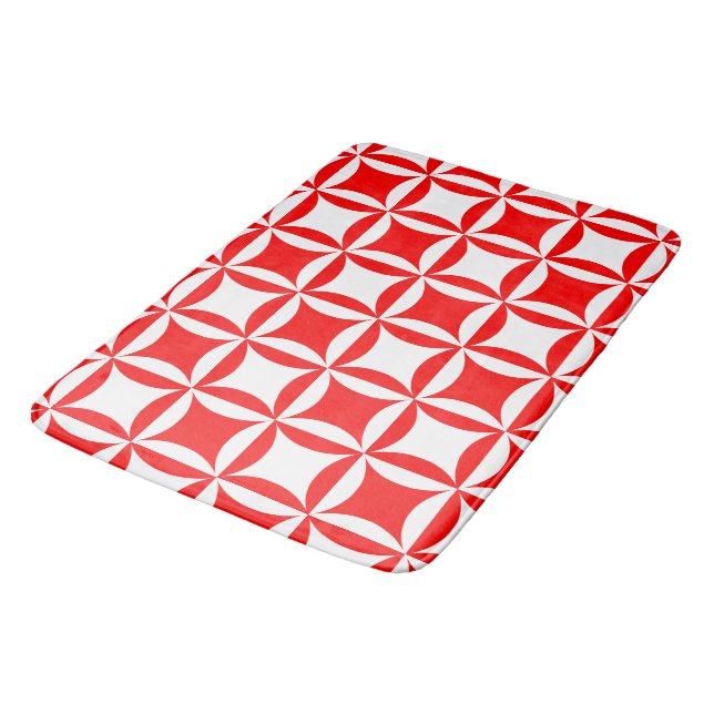 Robbing Peter to Pay Paul Red Pattern Bath Mat (Angled)