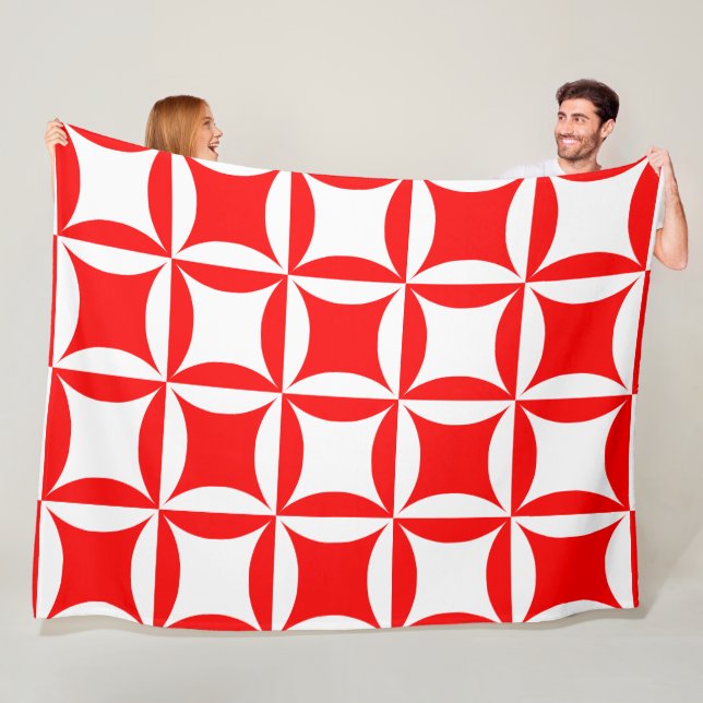Robbing Peter to Pay Paul Red Pattern Fleece Blanket (In Situ)