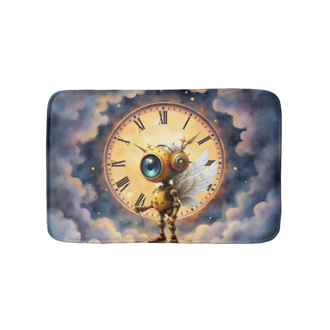 Robby the Winged Timekeeper – Wings of Time Series Bath Mat (Front)
