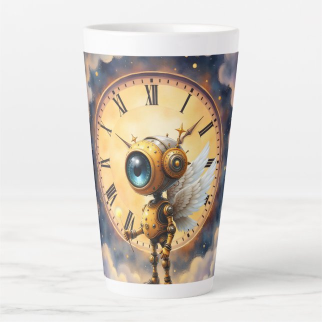 Robby the Winged Timekeeper – Wings of Time Series Latte Mug (Front)