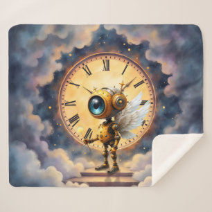 Robby the Winged Timekeeper – Wings of Time Series Sherpa Blanket