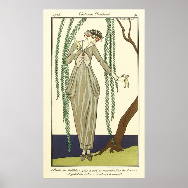  Robe de taffetas gris, by George Barbier  Poster (Front)