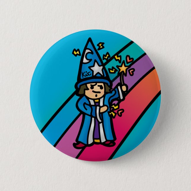robe flair. 6 cm round badge (Front)