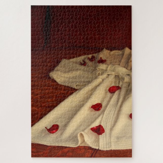 Robe, petals and bed jigsaw puzzle (Vertical)