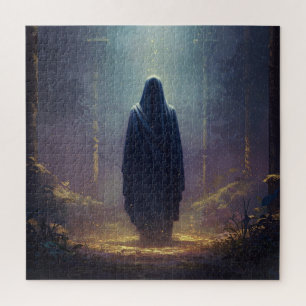 Robed Ancient Being in Otherworldly Surroundings Jigsaw Puzzle