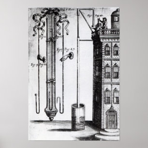 Robert Boyle's development of the water pump Poster