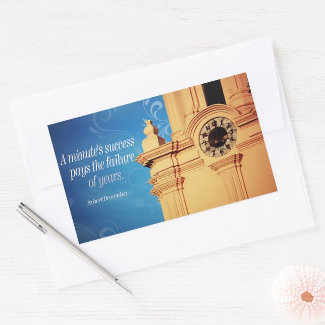 Robert Browning Inspirational Quote "Success" Rectangular Sticker (Envelope)