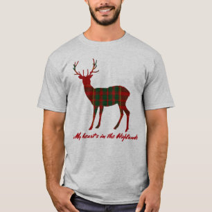 Robert Burns Quote Clan Cameron Tartan Stag T-Shirt