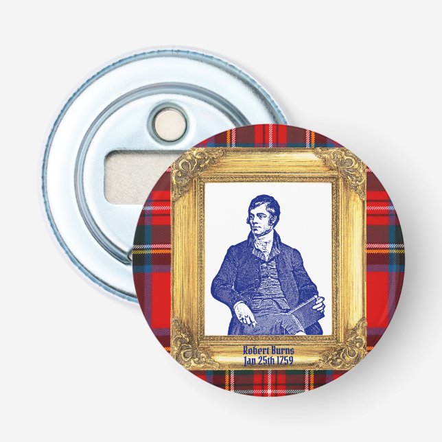 Robert Burns Royal Stewart Plaid Jan 25 Bottle Opener (Front)