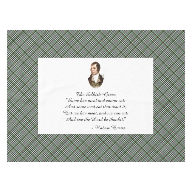 Robert Burns Selkirk Grace Tablecloth (Front (Horizontal))