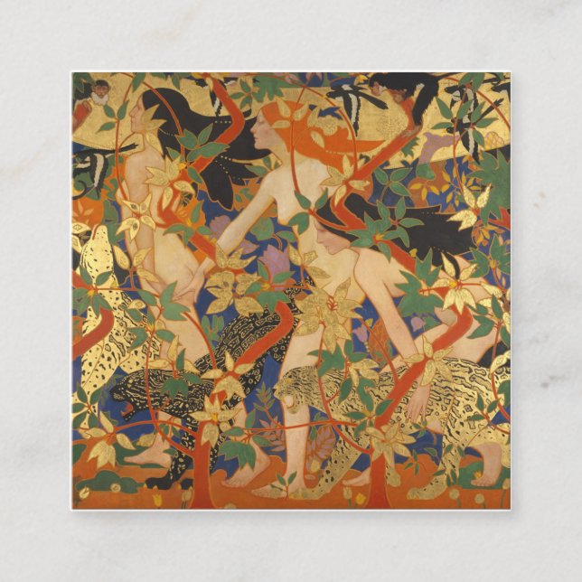 Robert Burns - The Hunt (Diana And Her Nymphs) Square Business Card (Front)