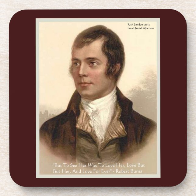Robert Burns "To Know Her" Love Quote Cork Coaster (Front)