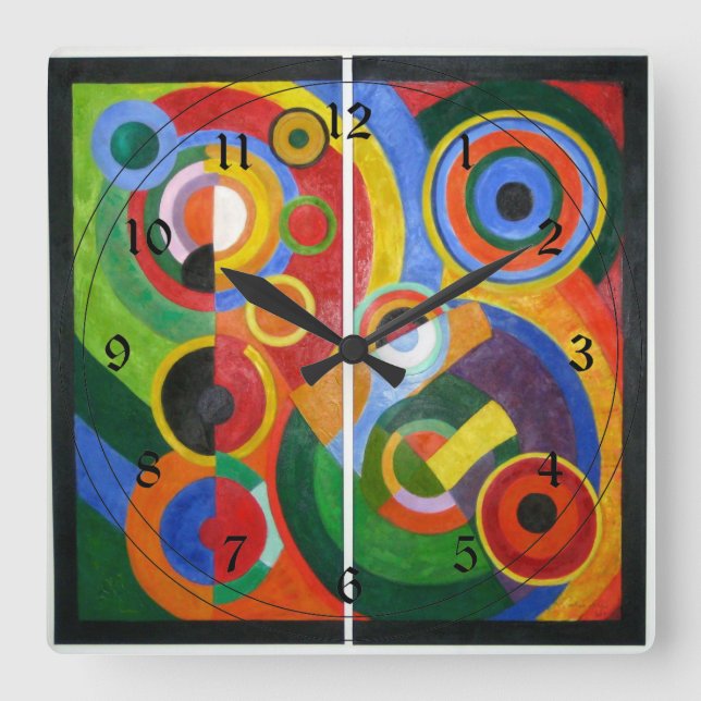 Robert Delaunay: Rhythm Square Wall Clock (Front)