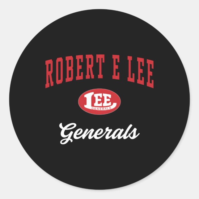 Robert E Lee High School Generals C3 Classic Round Sticker (Front)