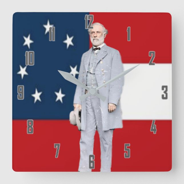 ROBERT E. LEE SQUARE WALL CLOCK (Front)