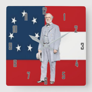 ROBERT E. LEE SQUARE WALL CLOCK