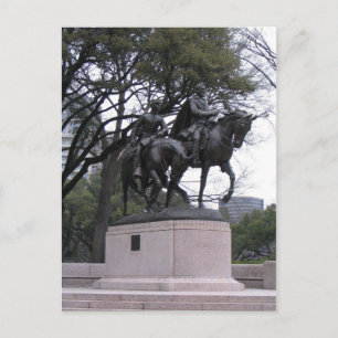 Robert E. Lee Statue, Lee Park, Dallas TX Postcard