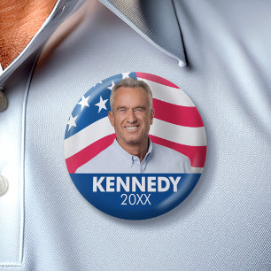 Robert F Kennedy JR 2024 - with flag background 6 Cm Round Badge