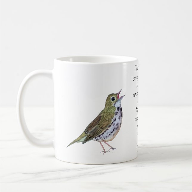 Robert Frost Ovenbird White Coffee Mug (Left)