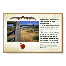 Robert Frost poem fence picture poster