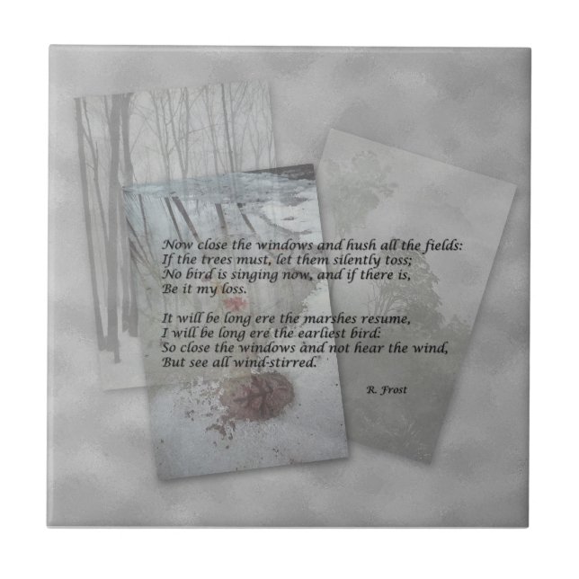 Robert Frost poetry Ceramic Tile (Front)