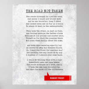 Robert Frost Quotes  The Road Not Taken  Literar Poster