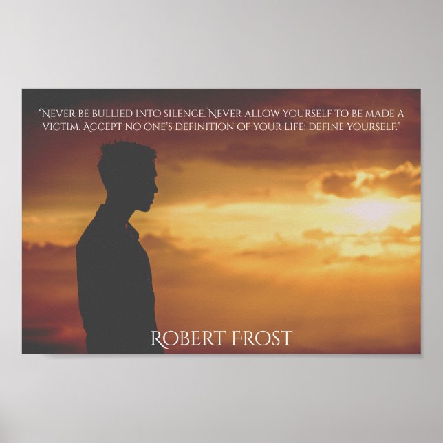 Robert Frost Quotes White Lettering Motivational Poster (Front)