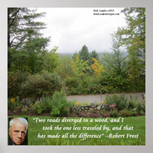 Robert Frost "Road Less Travelled" Wisdom Poster
