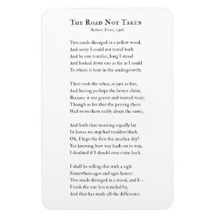 Robert Frost, Road Not Taken Poem fridge magnet