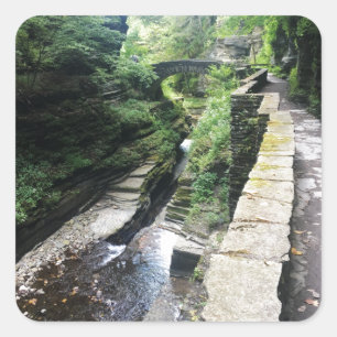 robert h. treman state park bridge square sticker