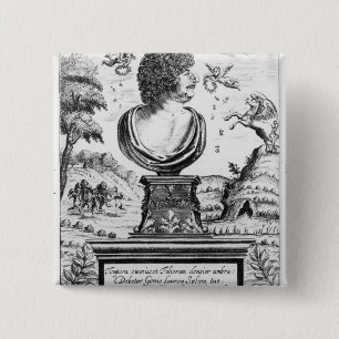 Robert Herrick , engraved by the artist 15 Cm Square Badge