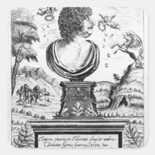 Robert Herrick , engraved by the artist Square Sticker