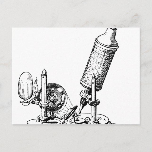 Robert Hooke's Microscope Postcard (Front)
