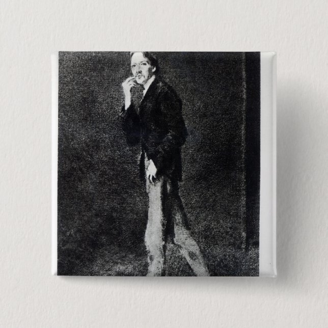 Robert Louis Stevenson 15 Cm Square Badge (Front)