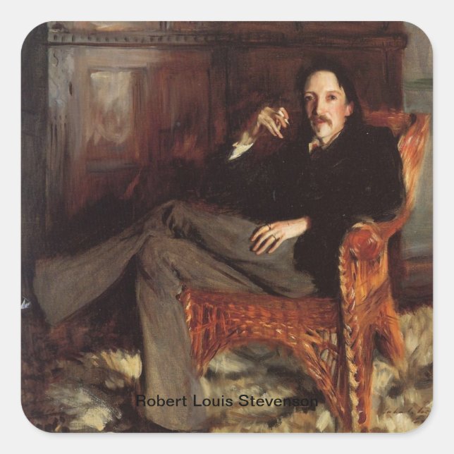 Robert Louis Stevenson Portrait Square Sticker (Front)