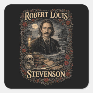 Robert Louis Stevenson Square Sticker