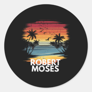 Robert Moses Surfboard Surfing Vintage Classic Round Sticker