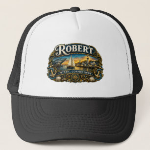 Robert Mystic Connecticut Vintage Nautical Name Trucker Hat