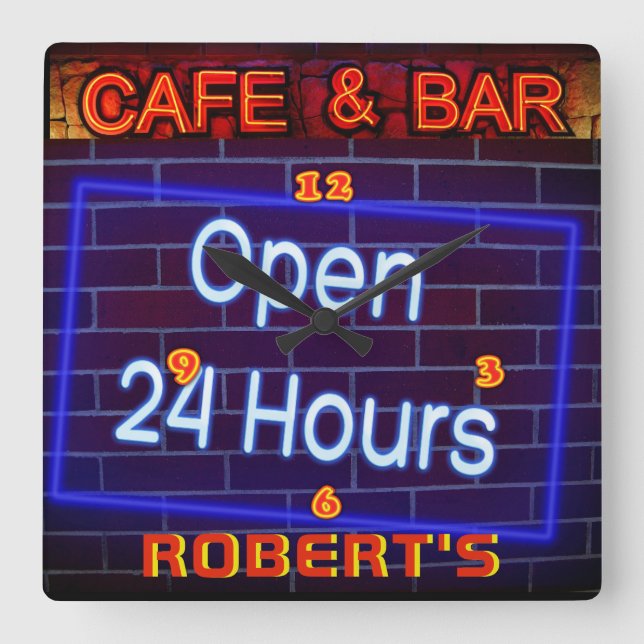 ROBERT - Name Neon Sign Bar Mancave Den Clock Fun (Front)