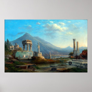 Robert S. Duncanson Vesuvius and Pompeii Poster