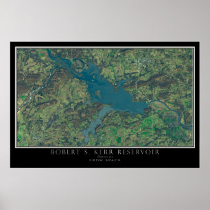Robert S. Kerr Lake Oklahoma Satellite Poster Map