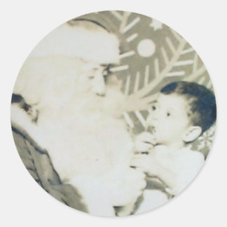 robert & santa classic round sticker