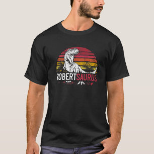 Robert Saurus Funny Personalised Dinosaur T Rex Na T-Shirt